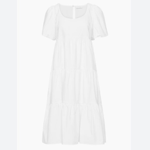 Little Moon White Tiered Midi Dress - Picture 3 of 8